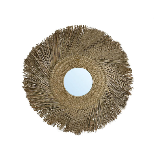 Miroir rond en rotin Romy - Naturel - M