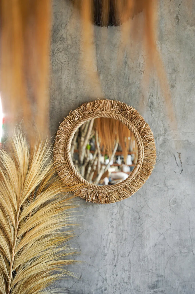 Miroir en raphia Guada - Naturel