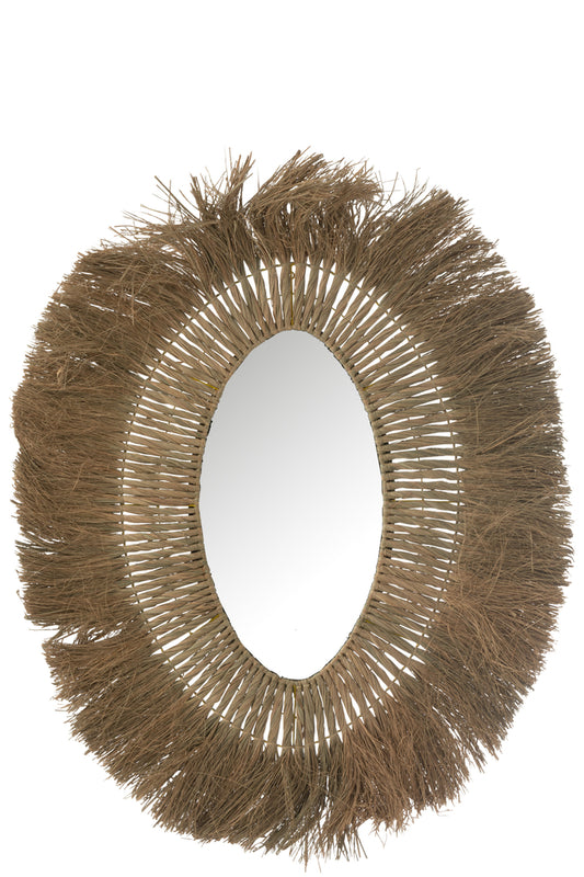 mirror oval braided grass natural ibiza